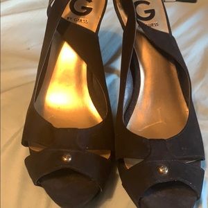 Black G by Guess open toe heels